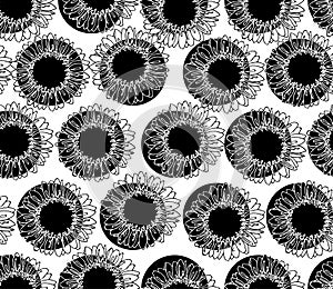 Sunflawer seamless pattern