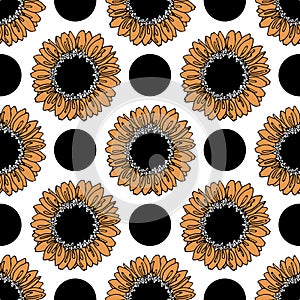 Sunflawer seamless pattern