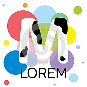 M letter logo design.