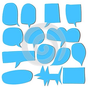 Set of Icon Speech bubble doodle  with accentuation , Clouds and bubbles for speech photo