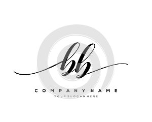 BB initial handwriting logo template vector. photo