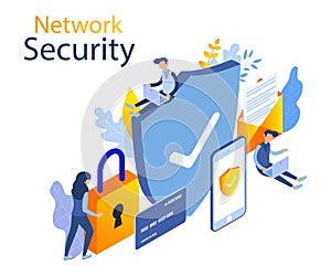 Network security modern isometric design