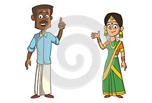 Cartoon Illustration Of Kerala Couple