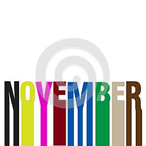 November teks collor vector ilustration