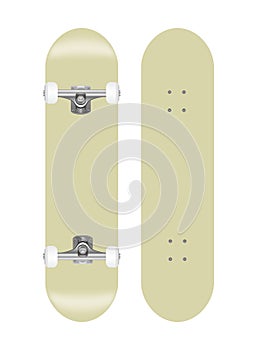 Skateboard vector template illustration / white