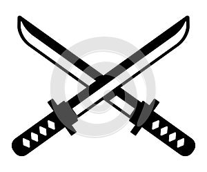 Crossed Katana , Japanese sword icon