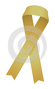 Awareness ribbon illustration / gold photo