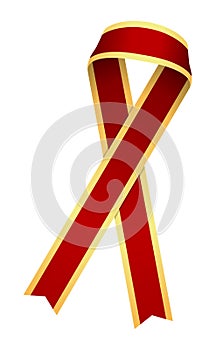 Awareness ribbon illustration / gold & red photo