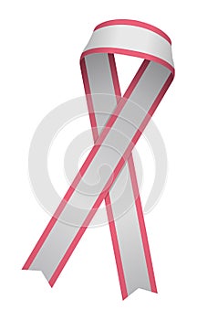 Awareness ribbon illustration / silver & pink photo