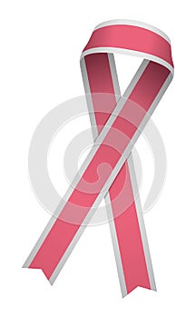 Awareness ribbon illustration / silver & pink photo