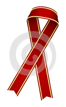 Awareness ribbon illustration / gold & red photo