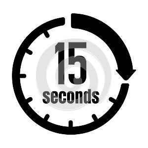 Clock , timer ,time passage icon / 15 seconds