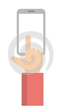 Touching smartphone template / female