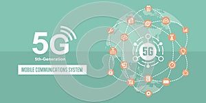 5G vector banner illustration