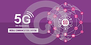 5G vector banner illustration