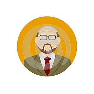 Faceless business man avatar illustration / circle photo