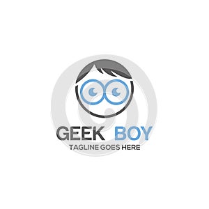 Geekboy education school sign icon symbol Vector Illustration Template