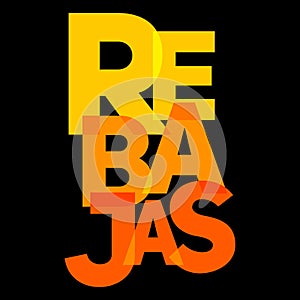 Rebajas, Discounts Spanish text, Sale vector Emblem. photo