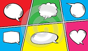 Comic Speech Bubbles Pop Art Set