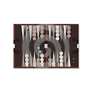 Backgammon Board Game Simple Vector Illustration