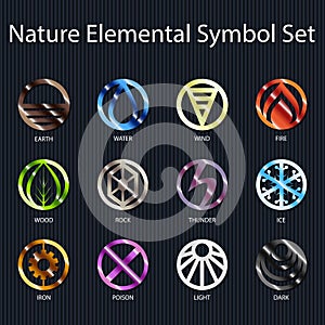 Nature Elemental Symbol Set - Vector photo