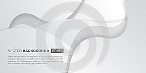 White Gray Gradient Elegant Waves with Shadows