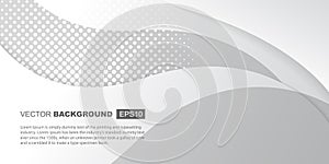 White Gray Gradient Elegant Waves with Shadows