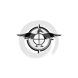 Hunting club logo with duck and target