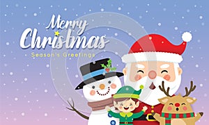 Christmas greeting card flat design