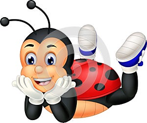 Cool Red Black Ladybug Cartoon