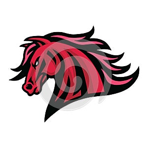 Mustang Horse Fierce Mascot Logo Vector Design photo