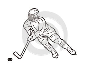 Ice Hockey player action cartoon sport graphic