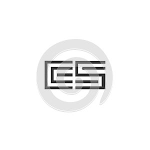 Initial letter  es or se logo vector logo design