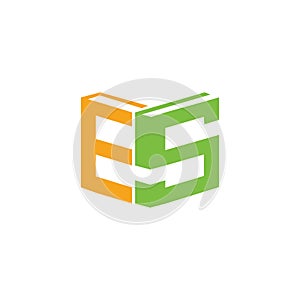 Initial letter  es or se logo vector logo design