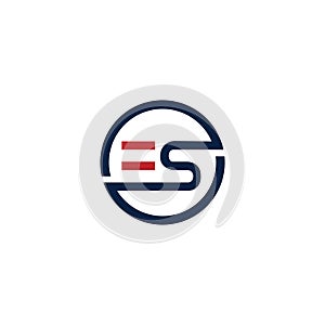 Initial letter  es or se logo vector logo design