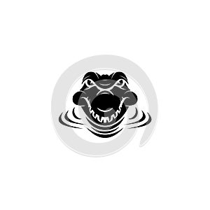 Alligator animal glyph vector,crocodile Symbol, logo