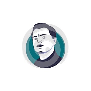 Leonardo Dicaprio face portrait vector illustration