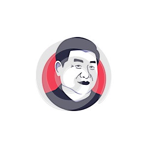 Xi Jinping face portrait vector illustration