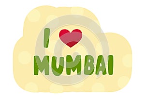 Illustration Of Mumbai Text Sticker