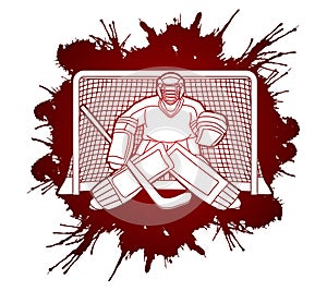 Ice hockey player action graphic