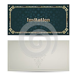 Vector vintage luxury horizontal invitation