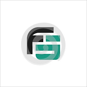 Initial letter  fs or sf logo vector design