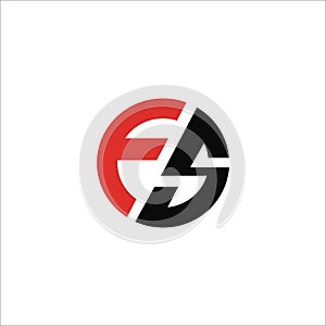 Initial letter  fs or sf logo vector design