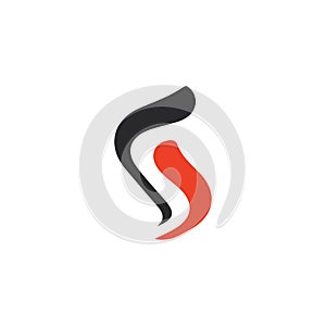 Initial letter  fs or sf logo vector design