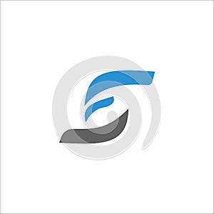 Initial letter  fs or sf logo vector design