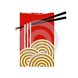Noodle logo with red rectangle