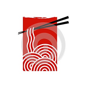Noodle logo with red rectangle