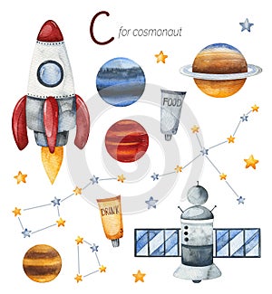 Cosmonaut for C letter.