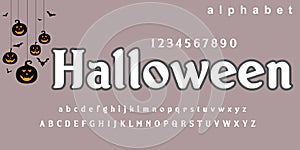 Halloween alphabet letters serif fonts set. Vector illustration