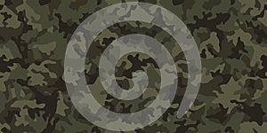 Camouflage pattern background. Seamless camo vector illustration. Classic military clothing style photo